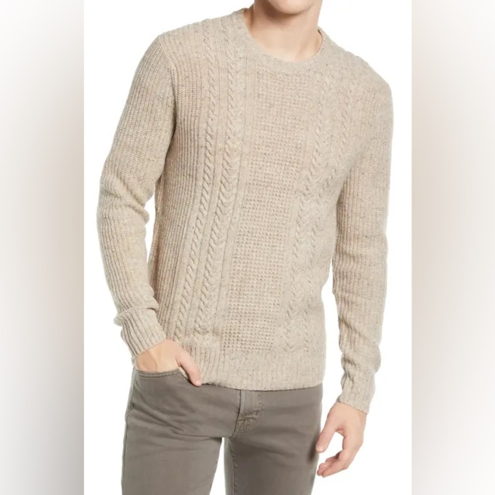 THE NORMAL BRAND Men’s Oatmeal Beige Wool Sweater SZ Medium